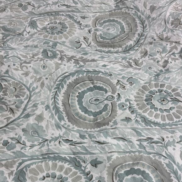 Pottery barn full/queen remy paisley cotton duvet cover blues boho - Picture 2 of 5